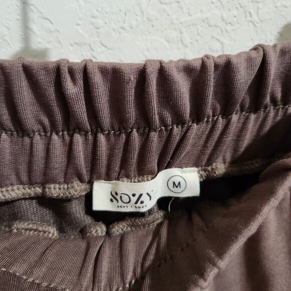 Sozy McKenna Brown Effortless and Chic Flowy Wide Leg Terry Pants Size M - Picture 5 of 8